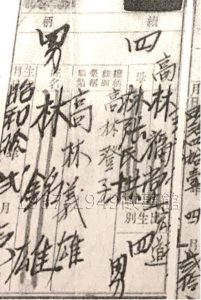 圖一  爸爸和祖父母改日本姓名，戶籍資料都有紀錄。