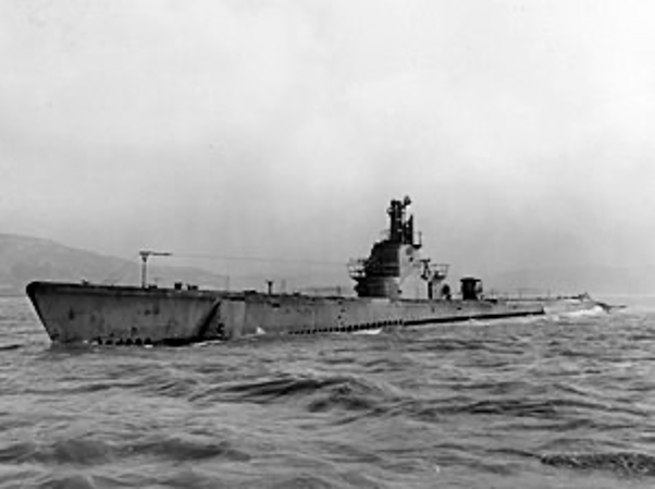 圖二 擊沉護國丸的美軍潛艦魮魚號（USS Barb (SS-220)）。（https://en.wikipedia.org/wiki/USS_Barb_(SS-220)）