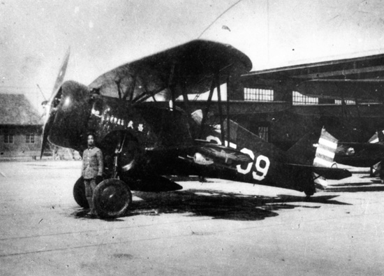 圖三　我國抗戰初期的主力戰鬥機「霍克三型」。（來源：維基百科）