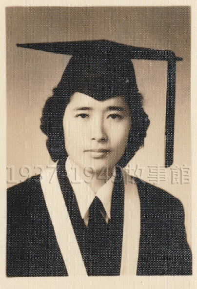圖一   林彩美從台灣省立農學院農經系畢業時的學士照。